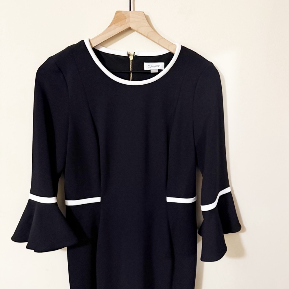 Calvin Klein Womens Black Sheath Dress Size 8 Office Business Casual - Picture 5 of 6